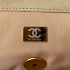 CC MEDIUM 26 Klapptasche in Beige Creme Lammleder