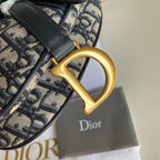 CD-Satteltaschenriemen mit 19 cm langem Riemen, blauer Obique-Stickerei