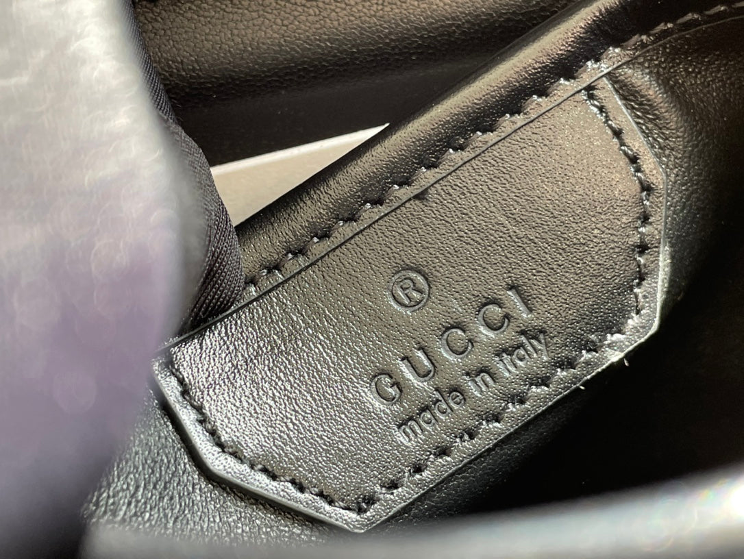 Bambus-Tragegrifftasche, 21 Zoll, schwarzes Kalbsleder