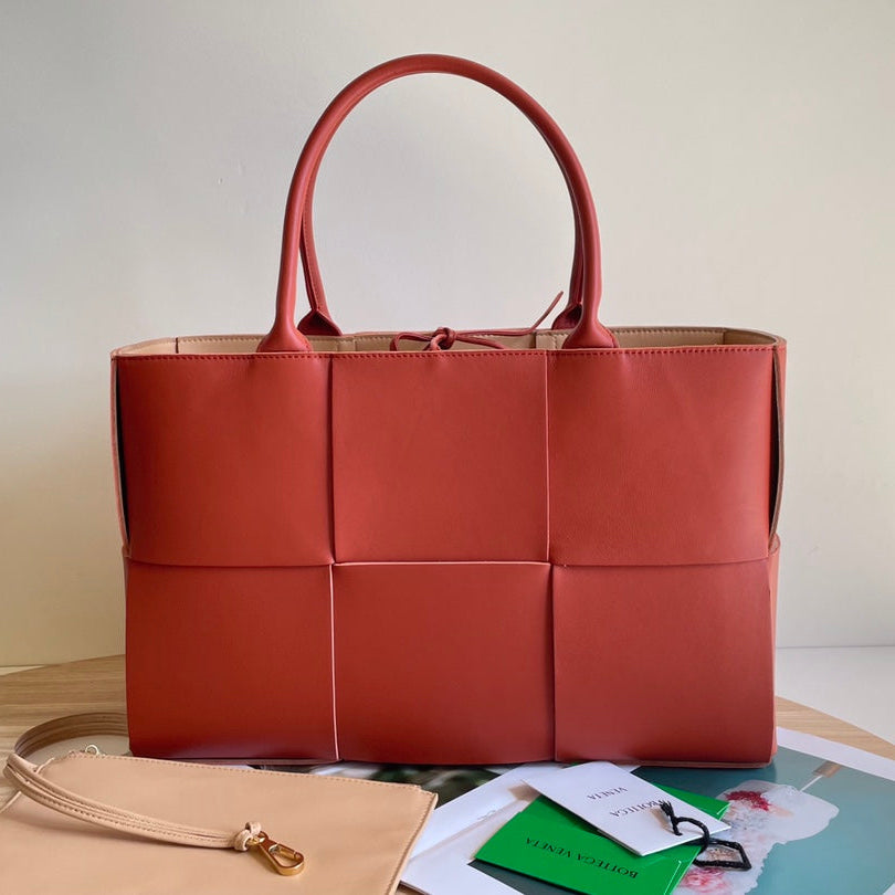 ARCO TOTE 36 IN ROT-ORANGE KALBSLEDER