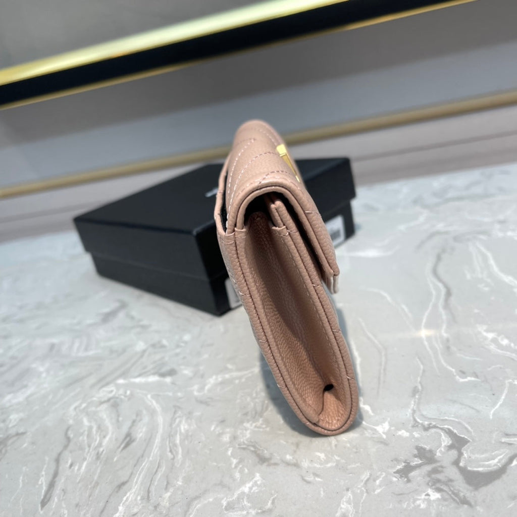 Kartenetui aus MONOGRAM 12 rosafarbenem Lachs-Kalbsleder