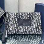 SADDLE 28 Tasche in blauem schrägem Jacquard