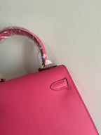KELLY MINI 20 TASCHE AUS ROT-ROSA KALBSLEDER MIT GOLDENEN BESCHLÄGEN (AUF BESTELLUNG GEFERTIGT)