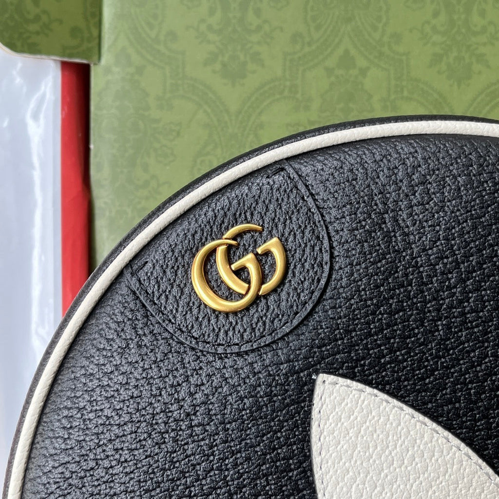 GGxADIDAS OPHIDIA SCHULTERTASCHE 22 IN SCHWARZ-WEISSEM KALBSLEDER