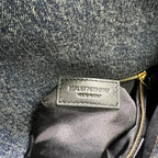 Daunentasche 29 in Blau-Verlauf-Denim mit goldenen Beschlägen