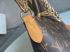 LV 25S BOULOGNE 29 IN BROWN MONOGRAM CANVAS LEATHER TRIM GOLD HARDWARE