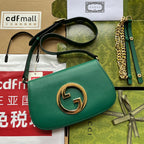 BLONDIE SCHULTERTASCHE 28 IN CASTLETON GREEN LAMMLEDER GOLDENE BESCHLÄGE