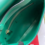 BLONDIE SCHULTERTASCHE 28 IN CASTLETON GREEN LAMMLEDER GOLDENE BESCHLÄGE