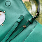 BLONDIE SCHULTERTASCHE 28 IN CASTLETON GREEN LAMMLEDER GOLDENE BESCHLÄGE