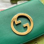 BLONDIE SCHULTERTASCHE 28 IN CASTLETON GREEN LAMMLEDER GOLDENE BESCHLÄGE