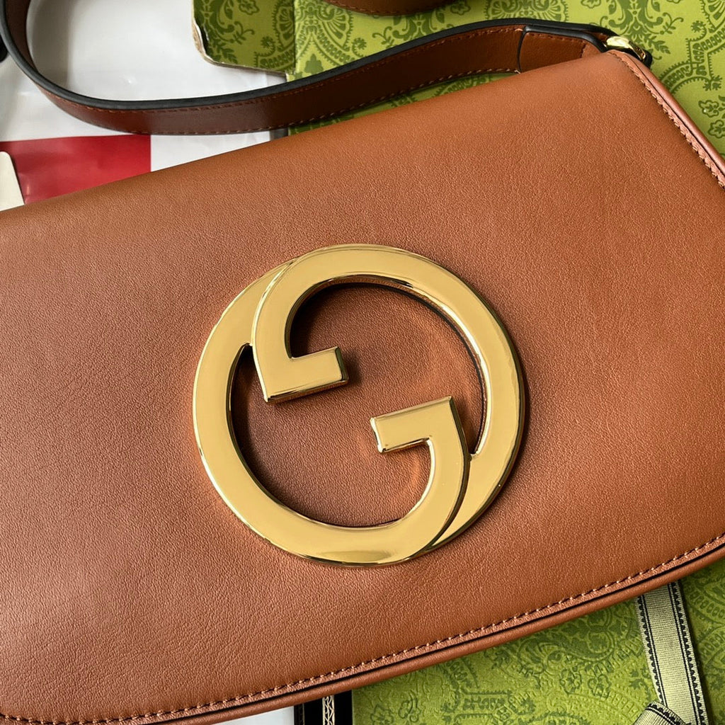 BLONDIE SCHULTERTASCHE 28 IN BRONZEBRAUN LAMMLEDER GOLDENE BESCHLÄGE