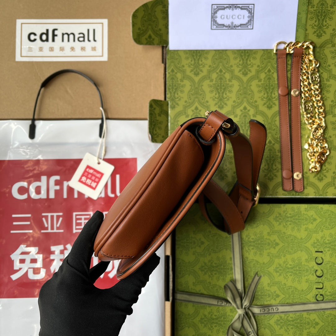 BLONDIE SCHULTERTASCHE 28 IN BRONZEBRAUN LAMMLEDER GOLDENE BESCHLÄGE