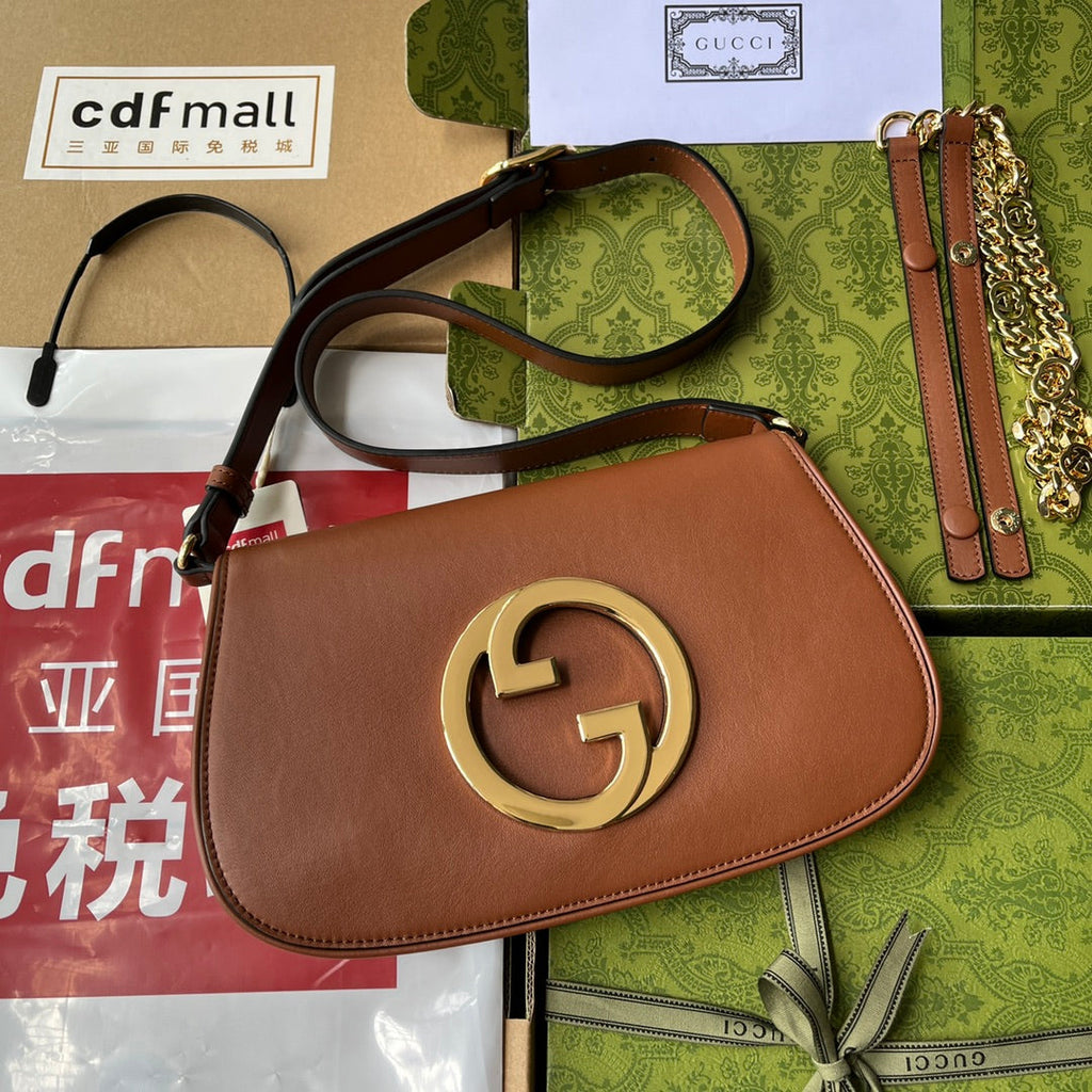 BLONDIE SCHULTERTASCHE 28 IN BRONZEBRAUN LAMMLEDER GOLDENE BESCHLÄGE