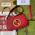 BLONDIE SCHULTERTASCHE 28 IN ROTES LAMMLEDER GOLDENE BESCHLÄGE