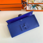 JIGE ELAN 29 CLUTCH IN COBALT BLUE CALFSKIN