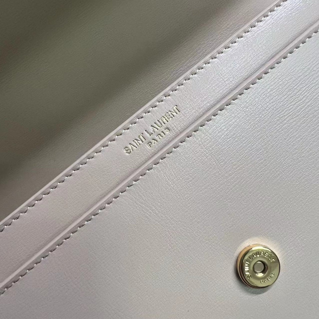 SUNSET MEDIUM 22 IN BEIGE CALFLEDER GOLDENE HARDWARE