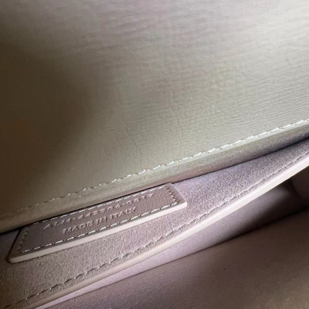 SUNSET MEDIUM 22 IN BEIGE CALFLEDER GOLDENE HARDWARE