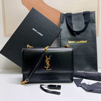 SUNSET MEDIUM 22 IN SCHWARZEM KALBSLEDER GOLDENE HARDWARE