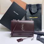 SUNSET MEDIUM 22 IN MAROON CALFLEDER SILBERNE HARDWARE