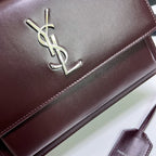 SUNSET MEDIUM 22 IN MAROON CALFLEDER SILBERNE HARDWARE