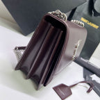 SUNSET MEDIUM 22 IN MAROON CALFLEDER SILBERNE HARDWARE