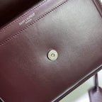 SUNSET MEDIUM 22 IN MAROON CALFLEDER SILBERNE HARDWARE