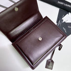 SUNSET MEDIUM 22 IN MAROON CALFLEDER SILBERNE HARDWARE