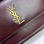 SUNSET MEDIUM 22 IN MAROON CALFSKIN GOLD HARDWARE