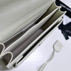 SUNSET MEDIUM 22 IN WEISSEM KALBSLEDER SILBERNE BESCHLÄGE