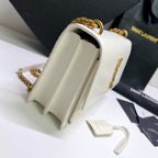 SUNSET MEDIUM 22 IN WEISSEM KALBSLEDER GOLDENE BESCHLÄGE