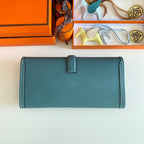 JIGE ELAN 29 CLUTCH IN AEGEAN BLUE CALFSKIN