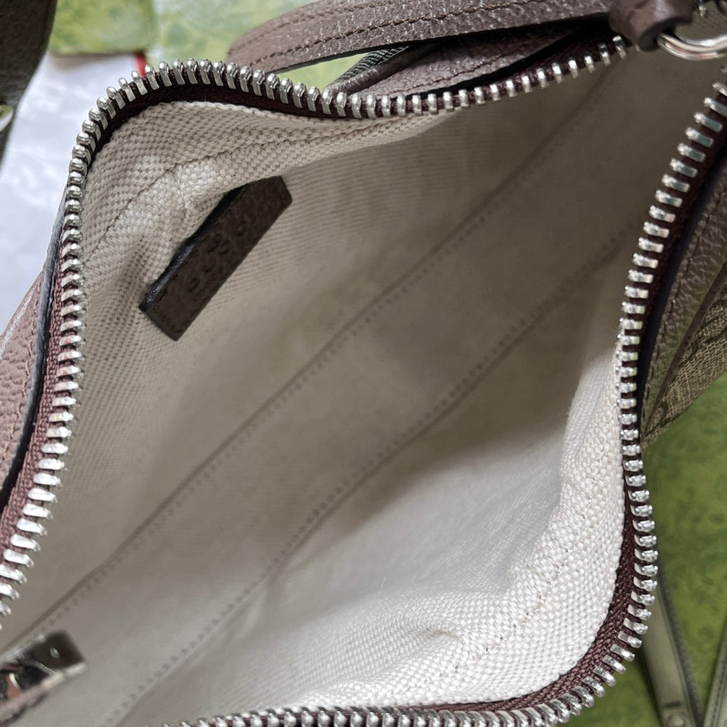 ATTACHE MINI BAG 23 IN BEIGE GG UND BRAUNEM BESATZ AUS KALBSLEDER