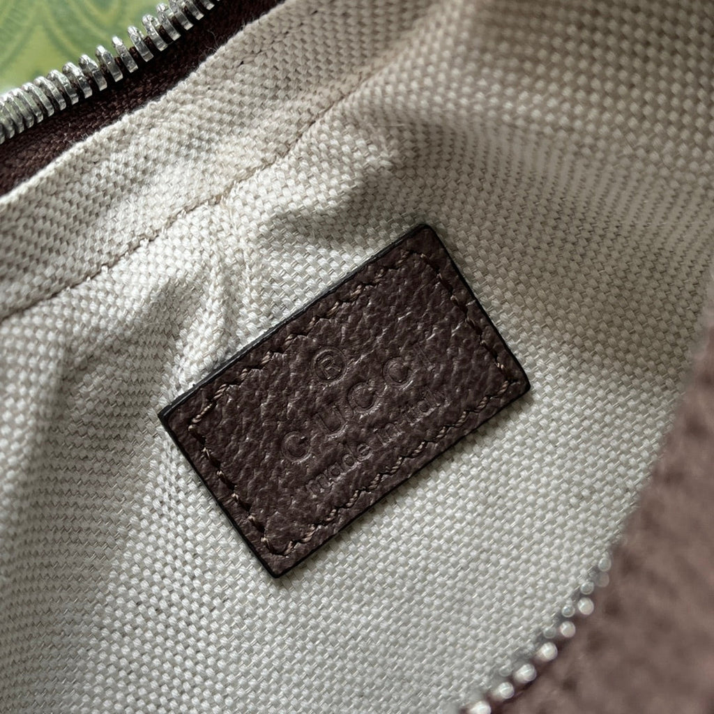 ATTACHE MINI BAG 23 IN BEIGE GG UND BRAUNEM BESATZ AUS KALBSLEDER