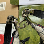 ATTACHE MINI BAG 23 IN BEIGE GG UND DUNKELBLAUEM KALBSLEDER