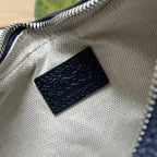 ATTACHE MINI BAG 23 IN BEIGE GG UND DUNKELBLAUEM KALBSLEDER