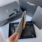 UPTOWN POUCH 27 IN PASTEL GRAY CROCODILE-EMBOSSED SHINY CALFSKIN GOLD LOGO