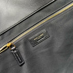 ICARE 58 MAXI EINKAUFSTASCHE IN SCHWARZEM LAMMLEDER, GOLD-TONE-METALLIC