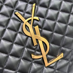 ICARE 58 MAXI EINKAUFSTASCHE IN SCHWARZEM LAMMLEDER, GOLD-TONE-METALLIC