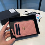 CC Münzgeldbörse mit Reißverschluss, 11 Pfirsichfarbenes Kalbsleder