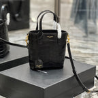 MINI SPIELZEUG-EINKAUFSORTE 45,7 CM, SCHWARZES KALBSLEDER MIT KROKODILGEDRUCK