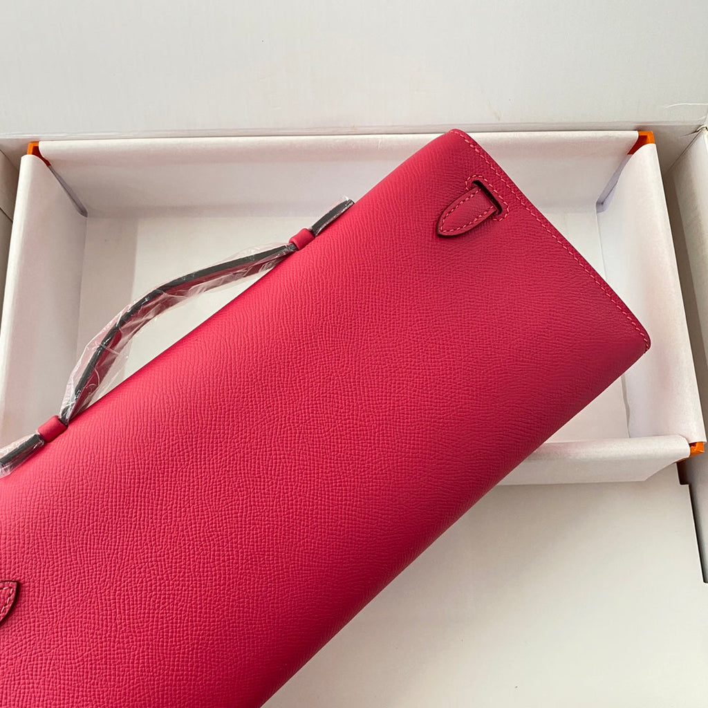 KELLY CUT 31 IN KIRSCHROTEM KALBSLEDER MIT SILBERNEN BESCHLÄGEN