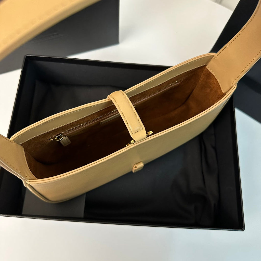 LE 5 À 7 BAG 24 YELLOW CREAM CALFSHEIN