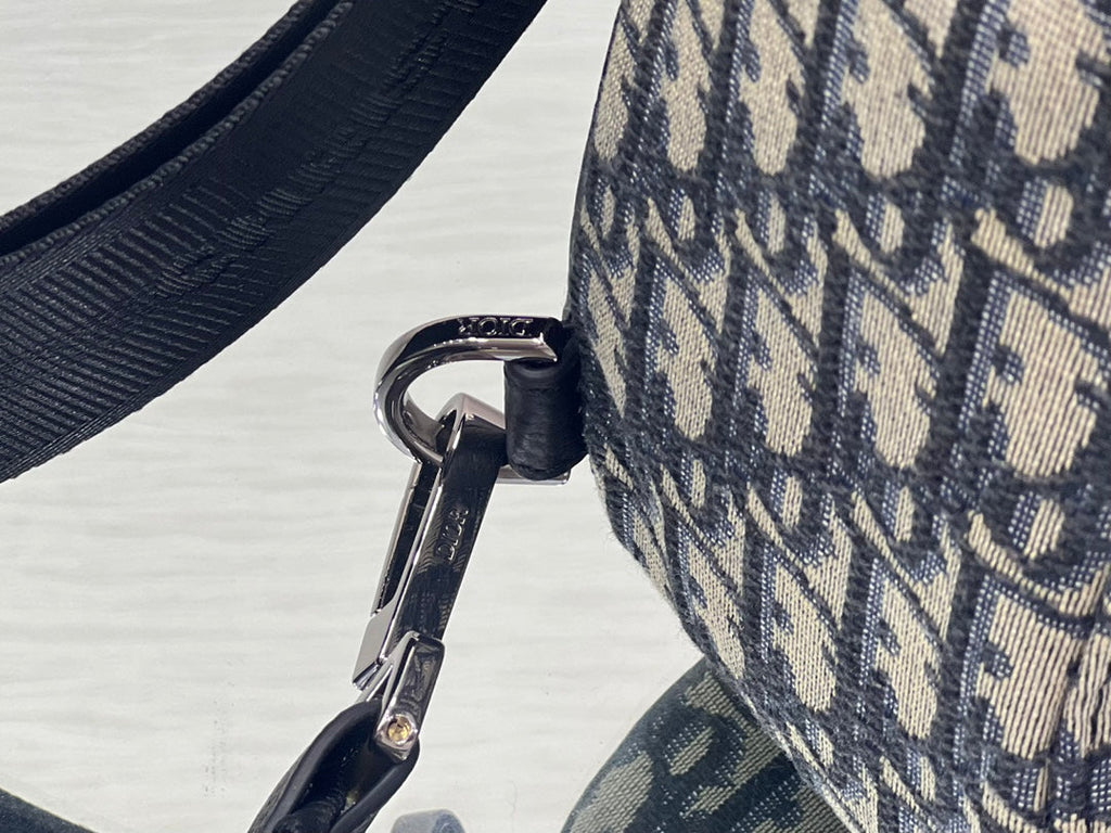 GALLOP SLING BAG 27 IN BEIGE MIX BLACK OBLIQUE JACQUARD AND CALFLEDER