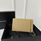 KATE 20 KLEIN IN KALBSLEDER BEIGE CREME MIT GOLDENEM LOGO