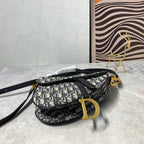 CD-Satteltaschenriemen mit 25,5 cm langem Riemen, blau, Obique-Stickerei