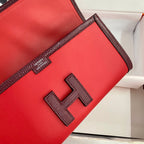 JIGE ELAN 29 CLUTCH IN CANDY RED CALFSKIN WITH WINE RED LIZARD SKIN (MADE-TO-ODER)