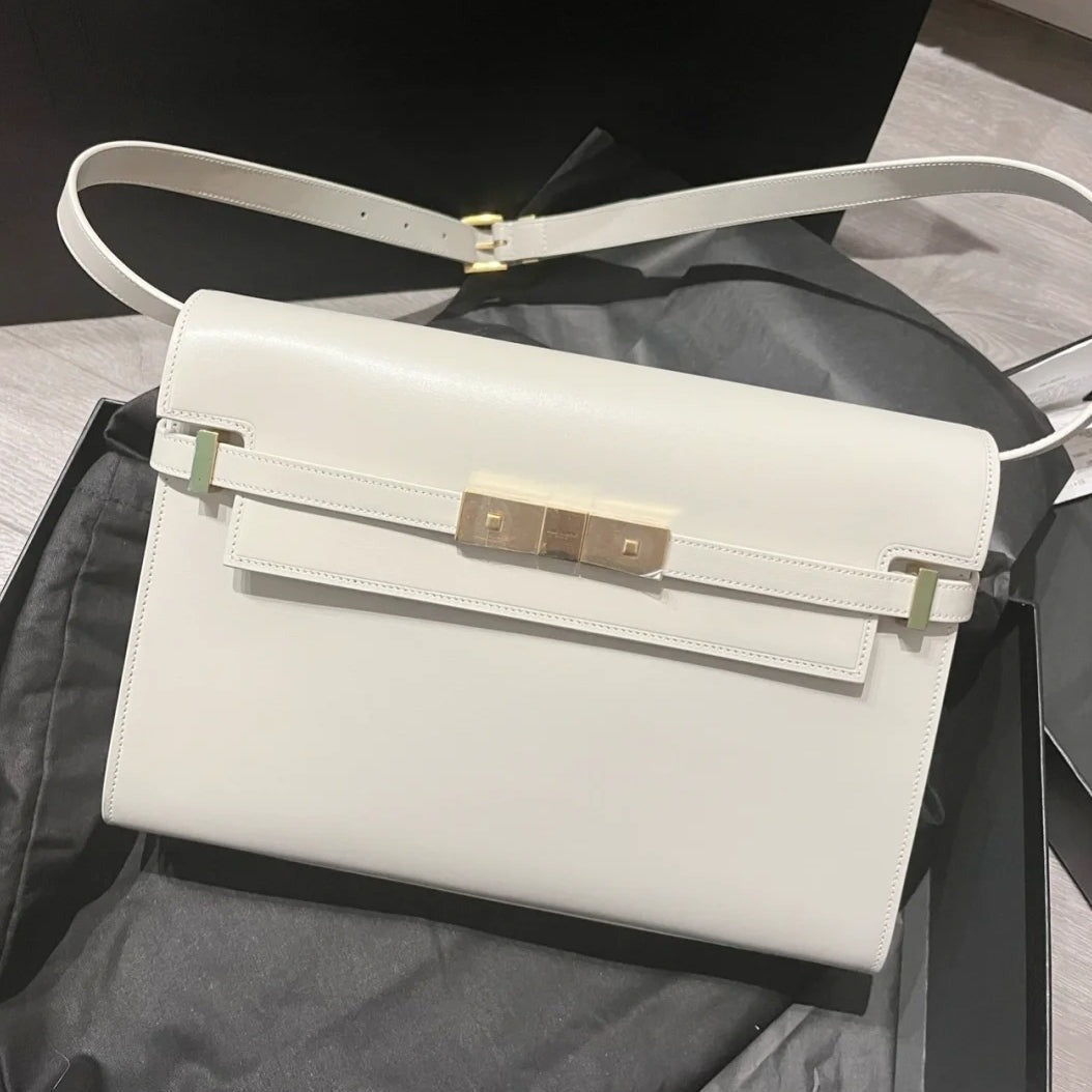 MANHATTAN 29 TOP-HANDLE AUS GLATTEM WEISSEM KALBSLEDER