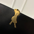 SOLFERINO 23 Satchel in Box, schwarz-weißes Kalbsleder