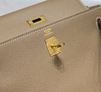 KELLY 25CM IN ETOUPE EPSOM CALFSKIN GOLD HARDWARE