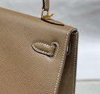 KELLY 25CM IN ETOUPE EPSOM CALFSKIN GOLD HARDWARE